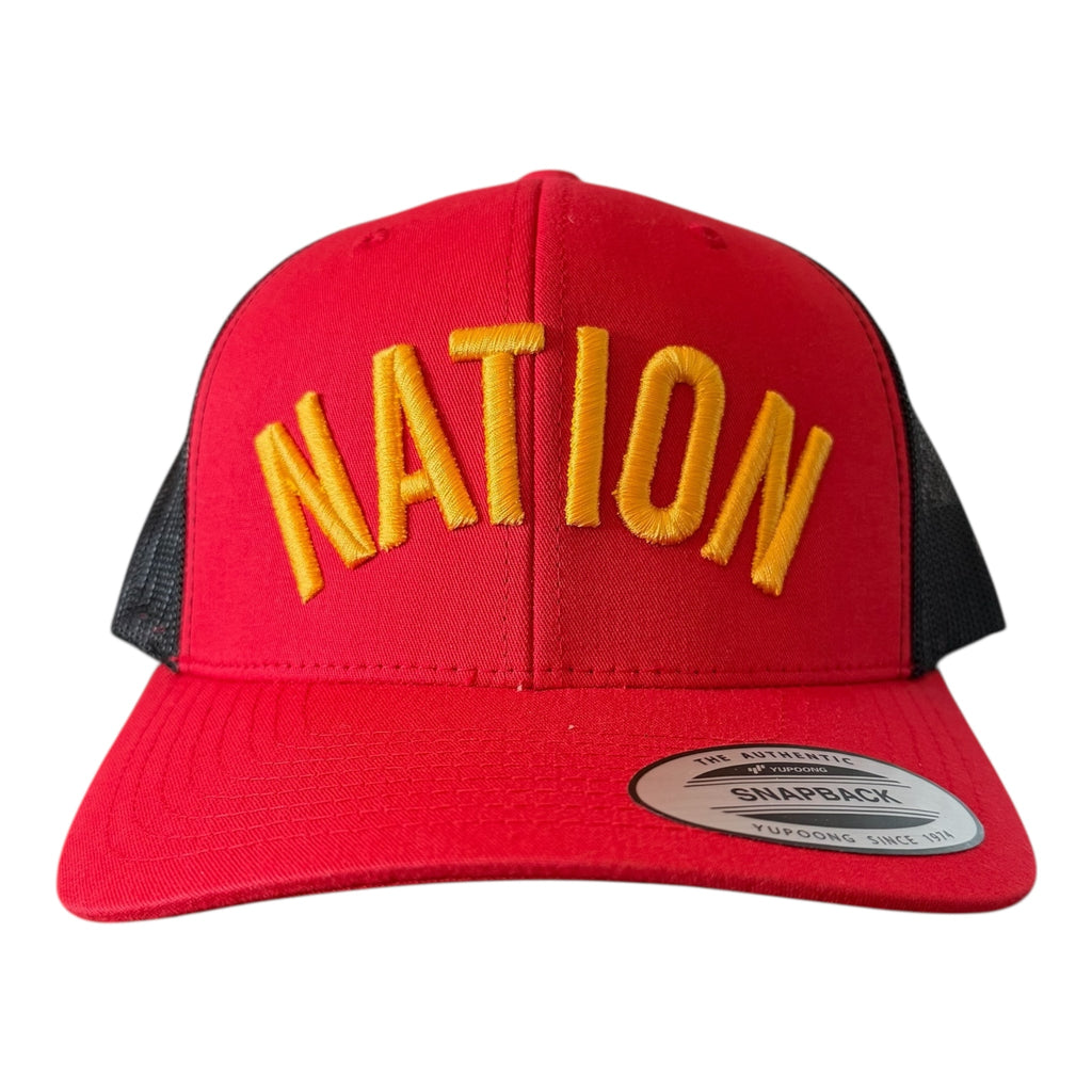 CHIEFS NATION RED BLACK MESH TRUCKER CAP