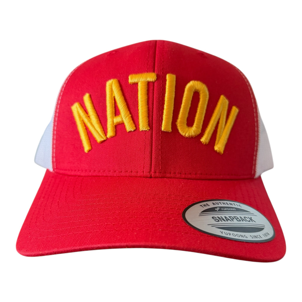 CHIEFS NATION RED WHITE MESH TRUCKER CAP
