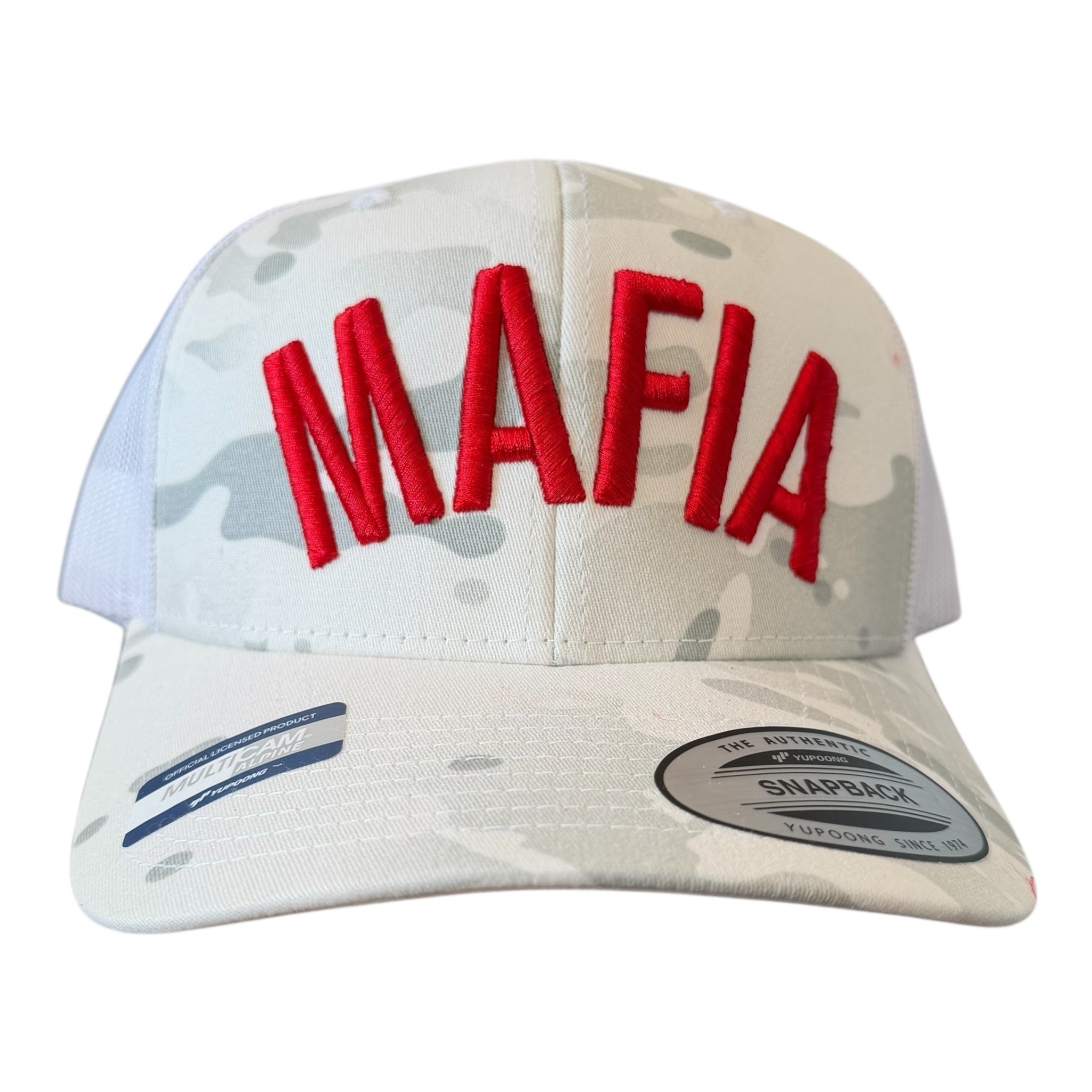 BILLS MAFIA 3D EMBROIDERED MULTI CAMO ALPINE MESH TRUCKER CAP