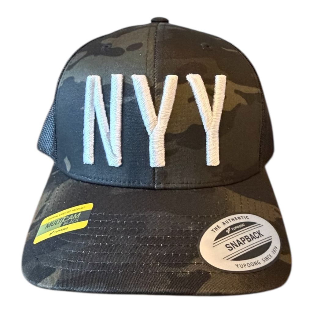YANKEES "NYY" MULTI CAMO BLACK MESH TRUCKER CAP