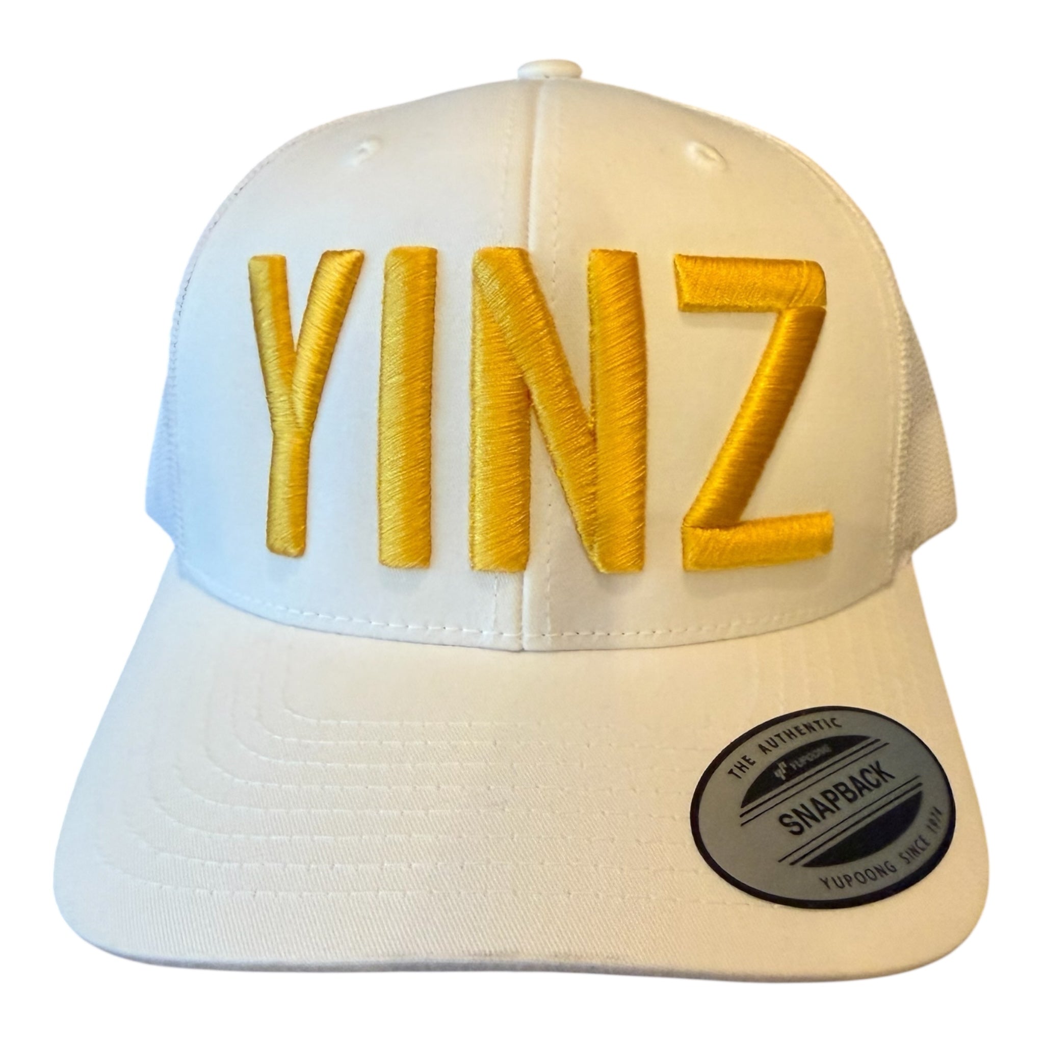 PITTSBURGH "YINZ" WHITE MESH TRUCKER CAP