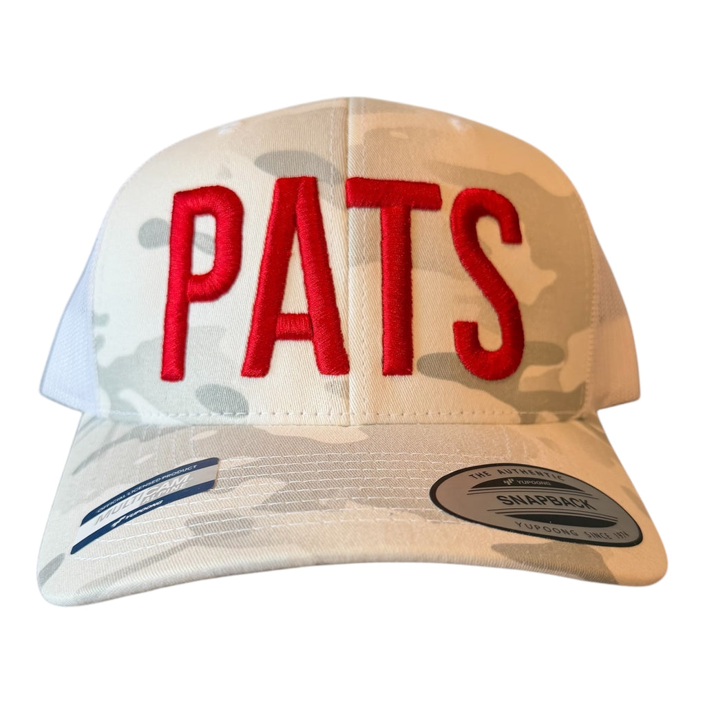 NEW ENGLAND PATS MULTI CAMO ALPINE MESH TRUCKER CAP