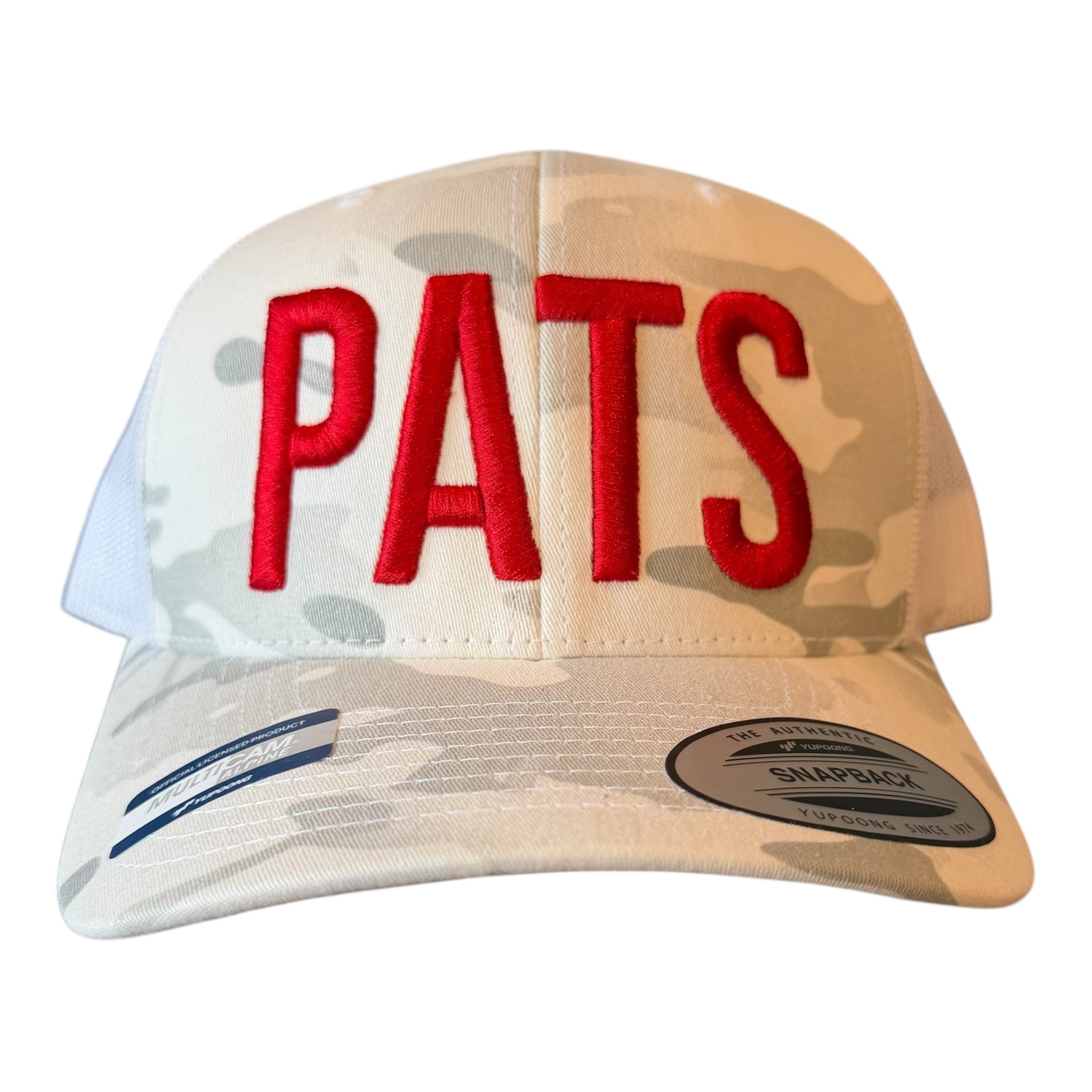 NEW ENGLAND PATS MULTI CAMO ALPINE MESH TRUCKER CAP