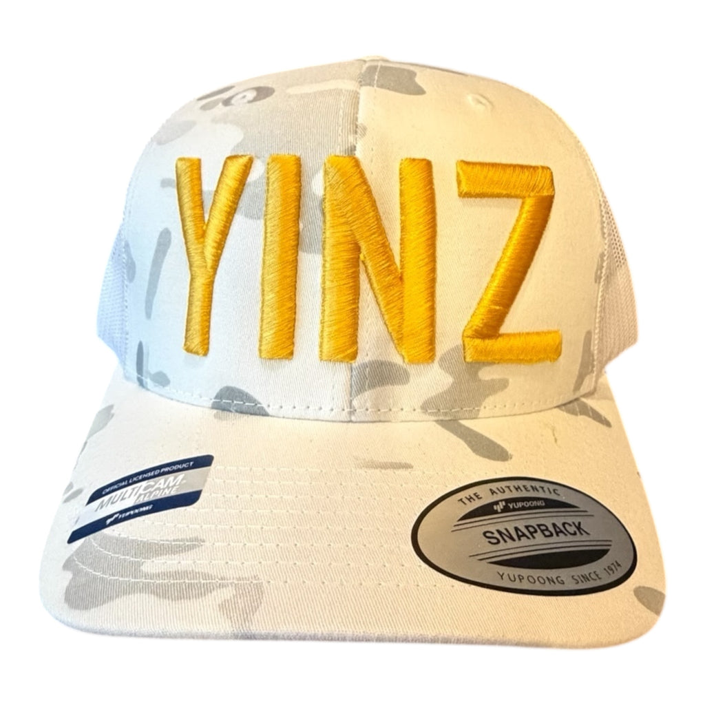 PITTSBURGH "YINZ" MULTI CAMO ALPINE WHITE MESH TRUCKER CAP