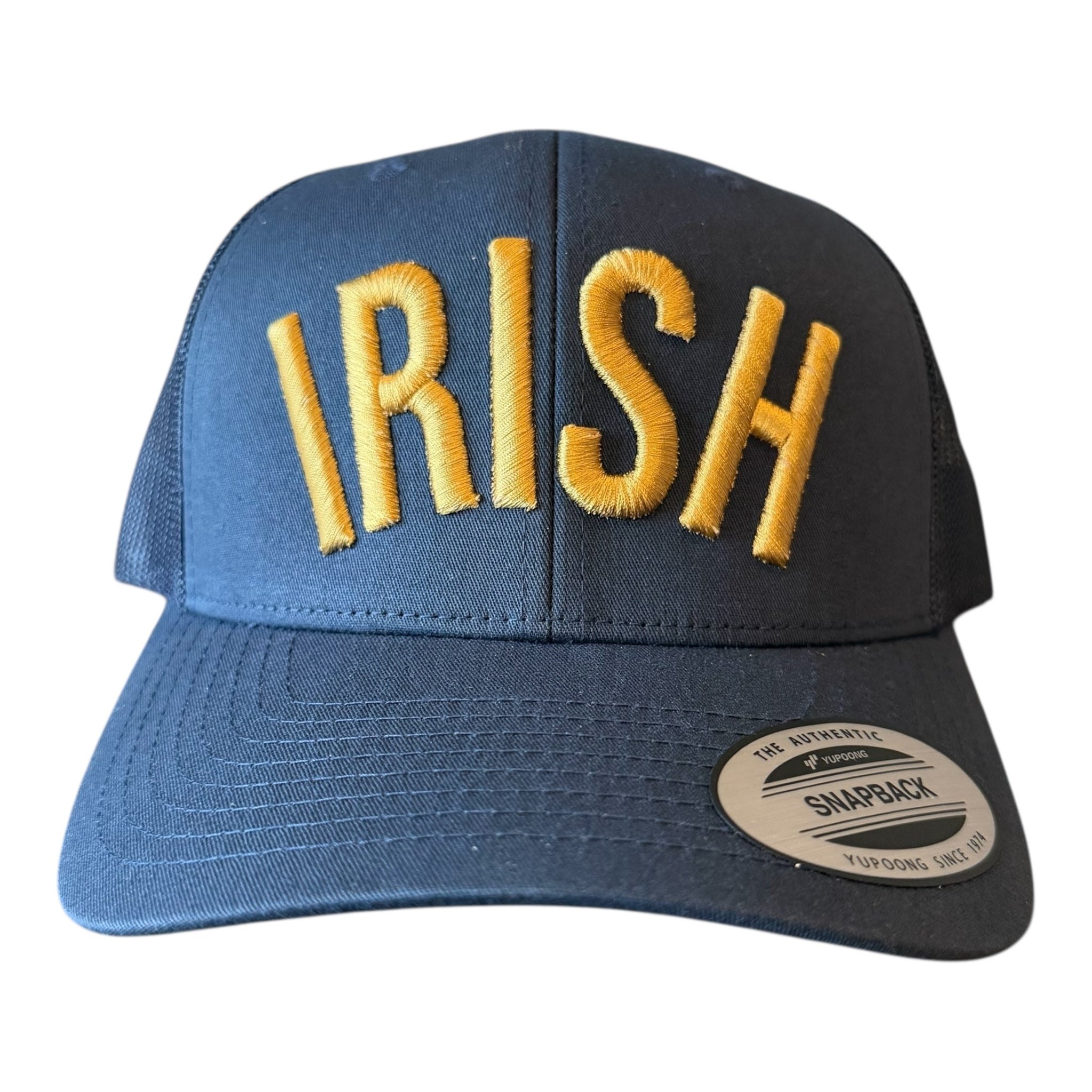NOTRE DAME "IRISH" NAVY MESH TRUCKER CAP