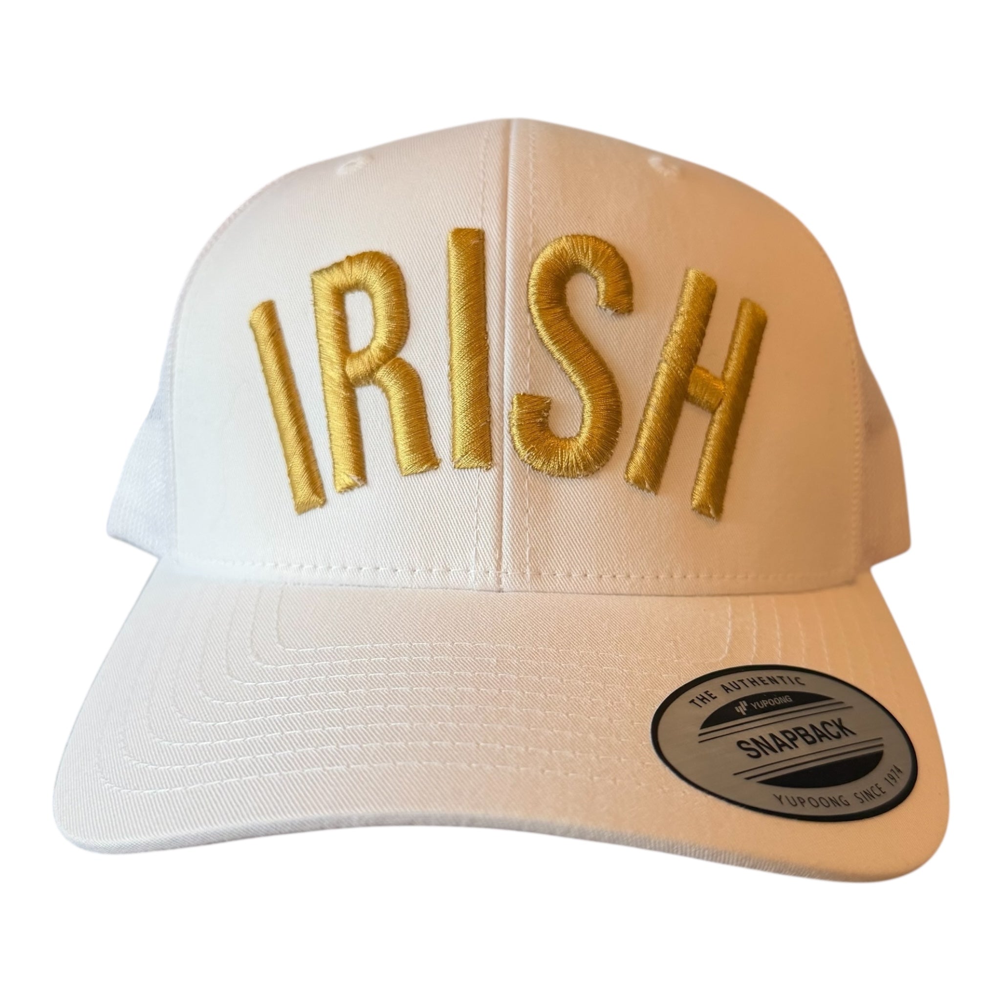 NOTRE DAME "IRISH" WHITE MESH TRUCKER CAP