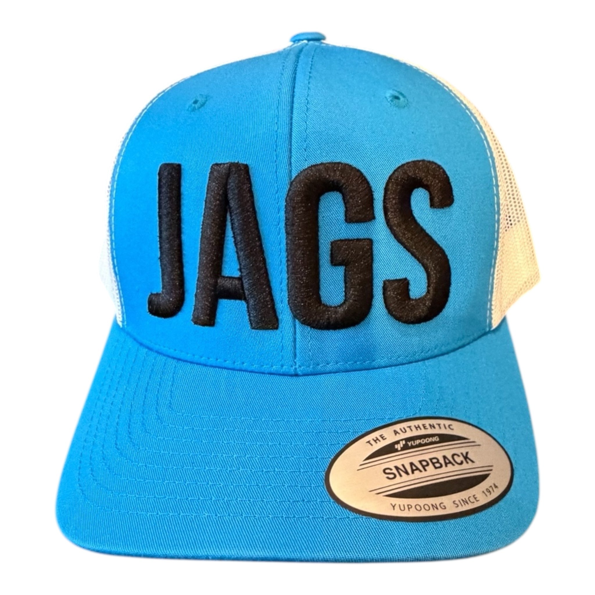 JAGS TURQUOISE WHITE MESH TRUCKER CAP