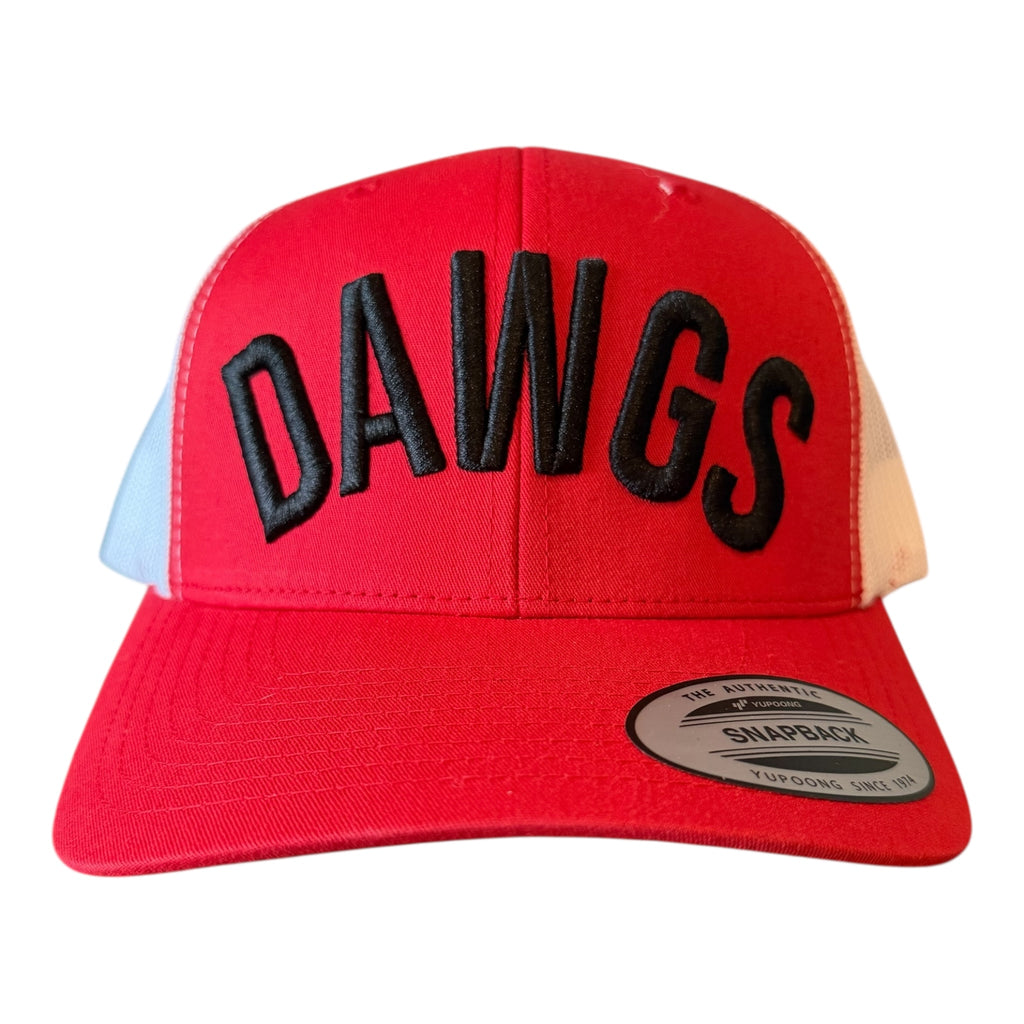 GEORGIA "DAWGS" RED WHITE MESH TRUCKER CAP