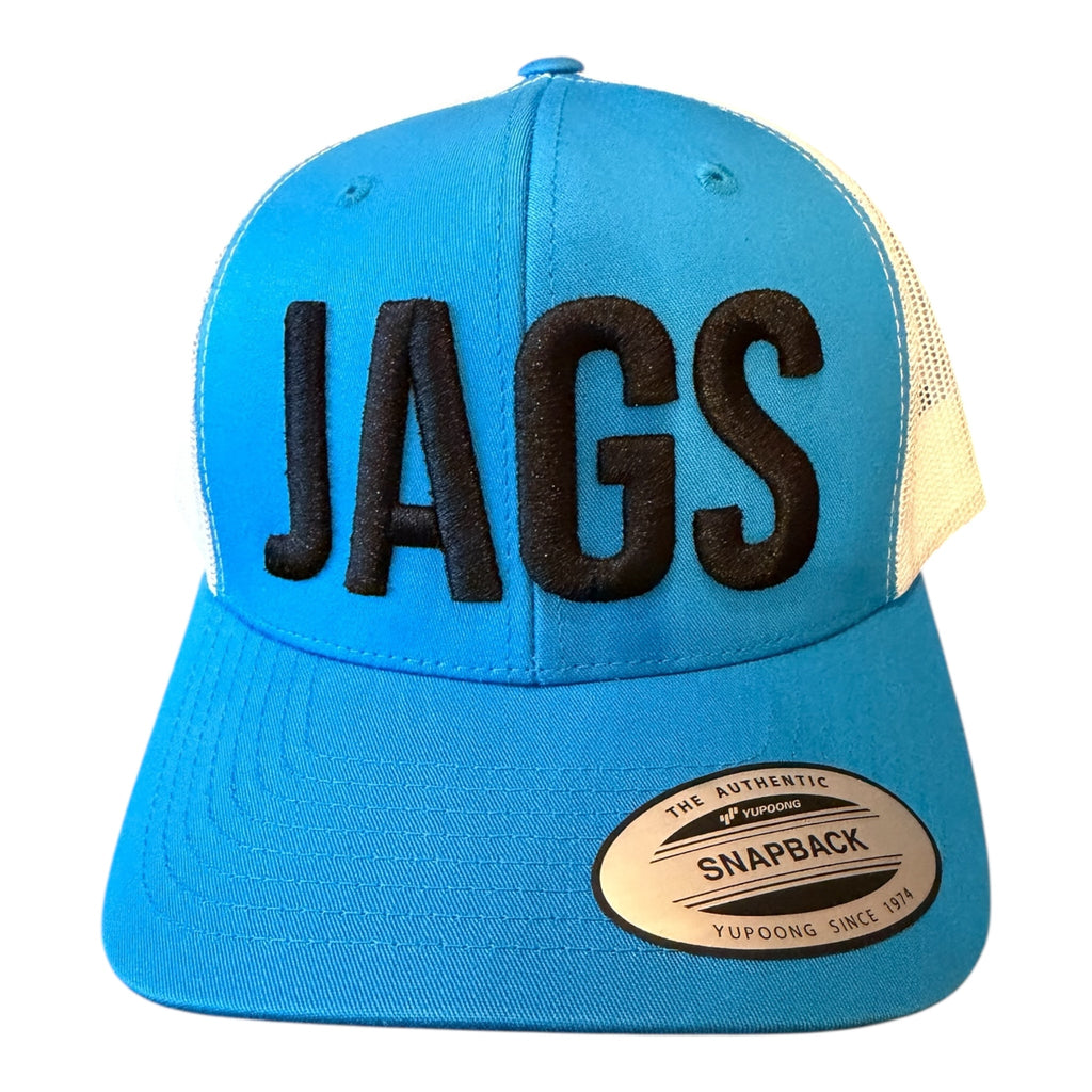 PLYMOUTH SOUTH JAGS TURQUOISE WHITE MESH TRUCKER CAP