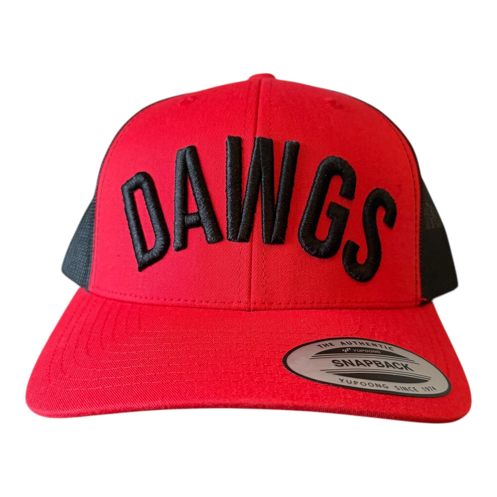 GEORGIA "DAWGS" RED BLACK MESH TRUCKER CAP