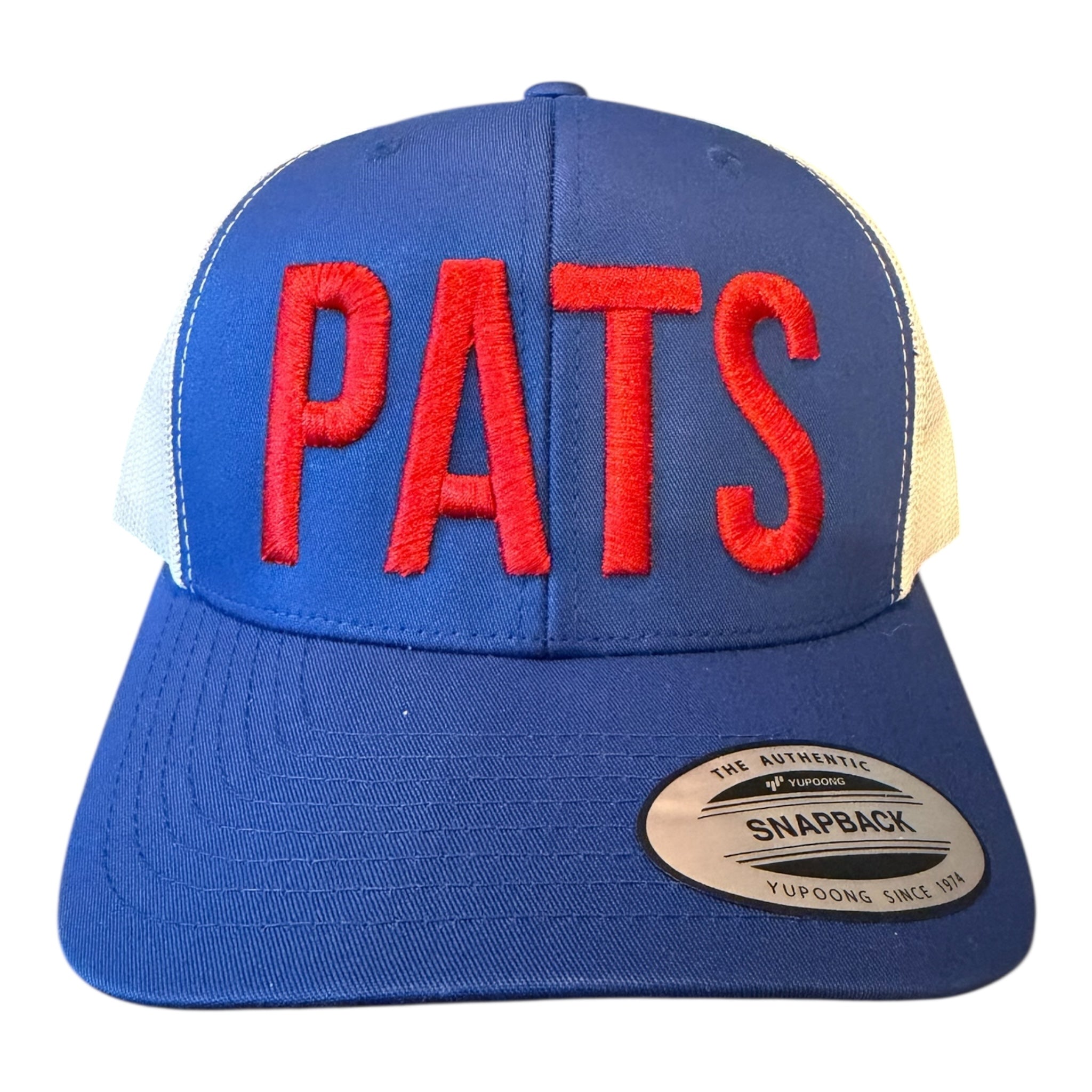 NEW ENGLAND PATS ROYAL BLUE & WHITE MESH TRUCKER CAP