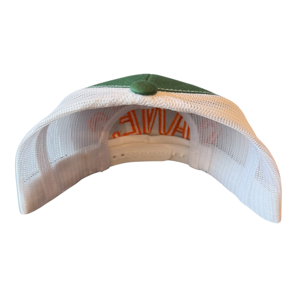 MIAMI "CANES" GREEN WHITE MESH TRUCKER CAP